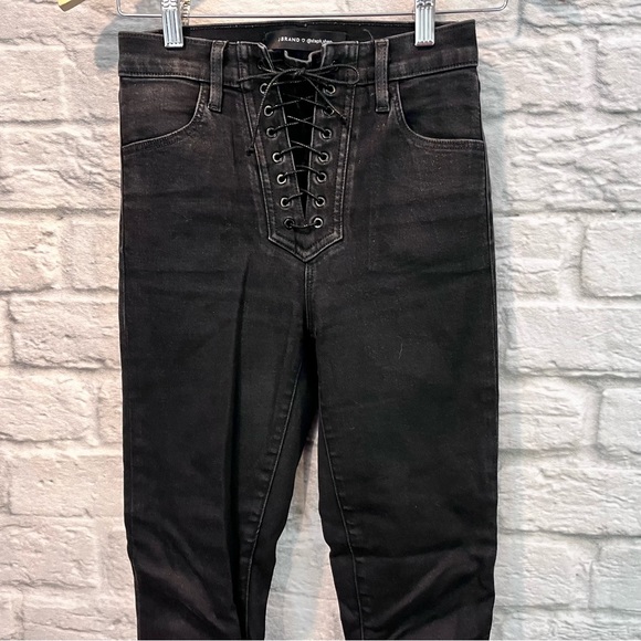 J Brand x Steph_Shep 25” Black Vendetta High Rise Lace Up Skinny Jeans - Picture 5 of 12